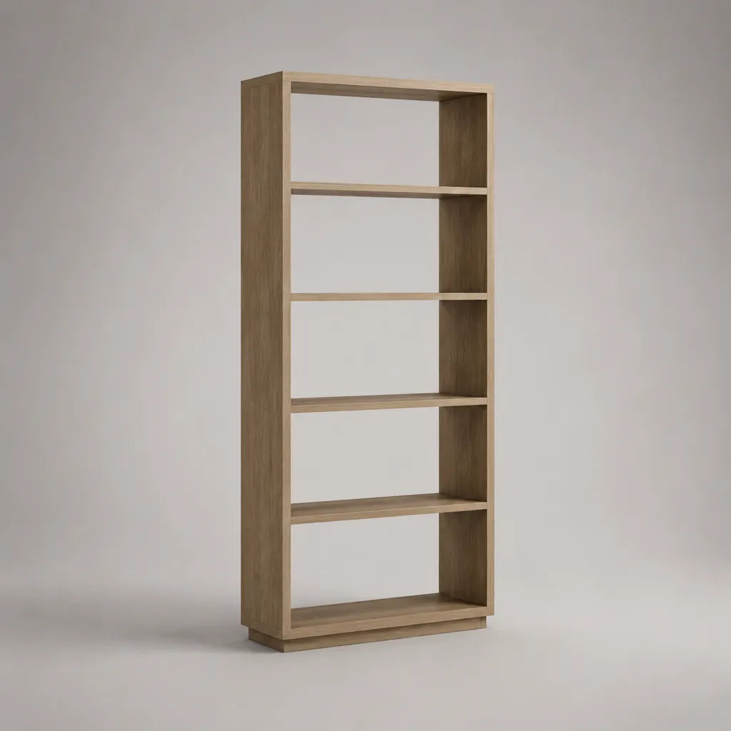 Bücherregal Standregal aus melaminbeschichteter Spanplatte, Hellbraun, 180 × 80 × 30 cm