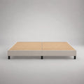 Bettgestell 180 × 200 cm mit Lattenrost, Polyesterbezug und Holzlamellen, Beige