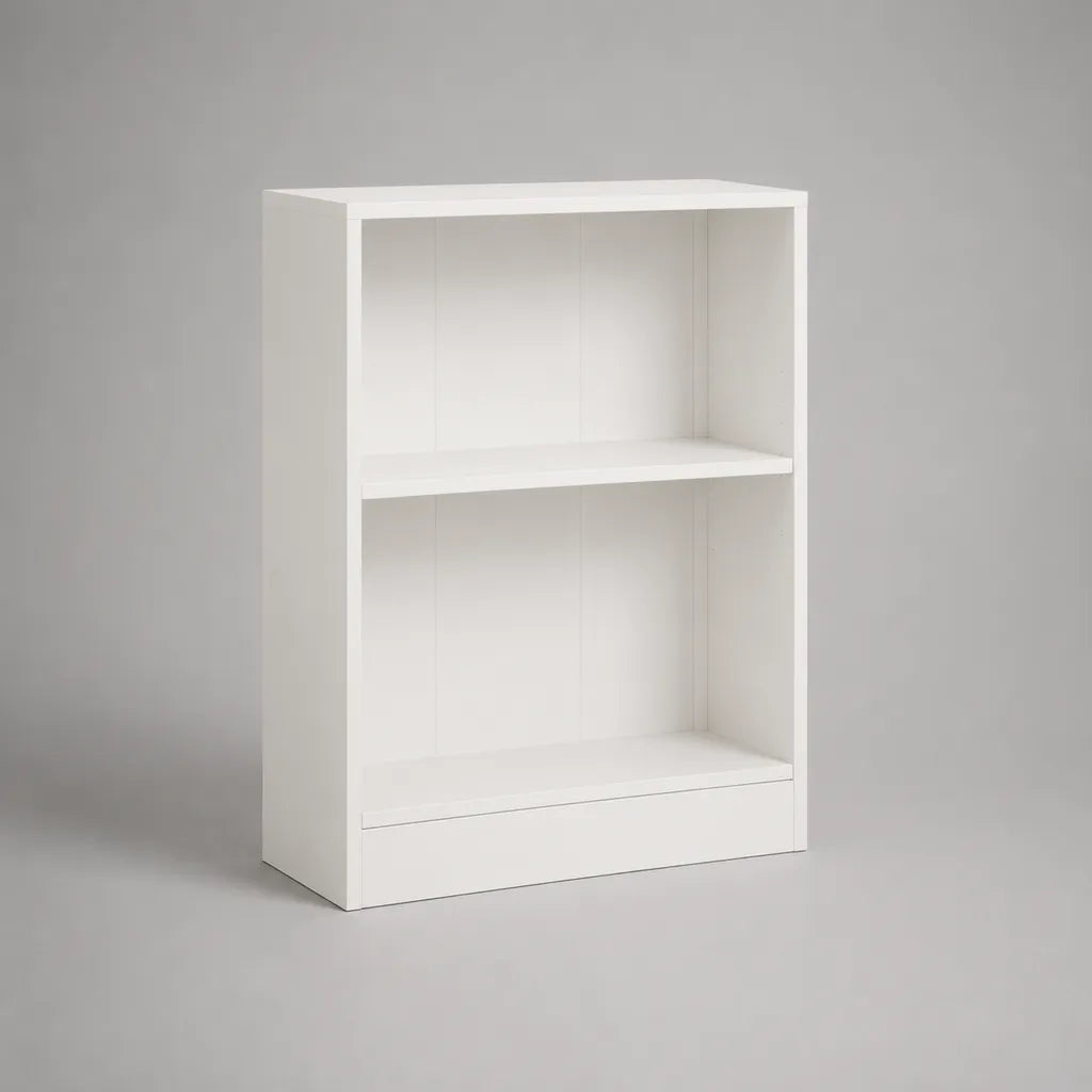 Bücherregal Standregal aus melaminharzbeschichteter Spanplatte, Weiß, 60 × 24 × 90 cm, 2 offene Fächer